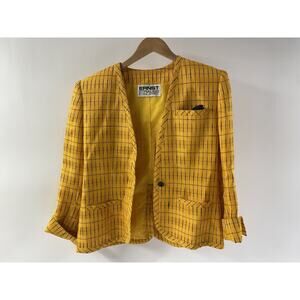 Ernst Strauss & Schnell Sports Women's Size 8 Vintage Black Yellow Blazer Jacket